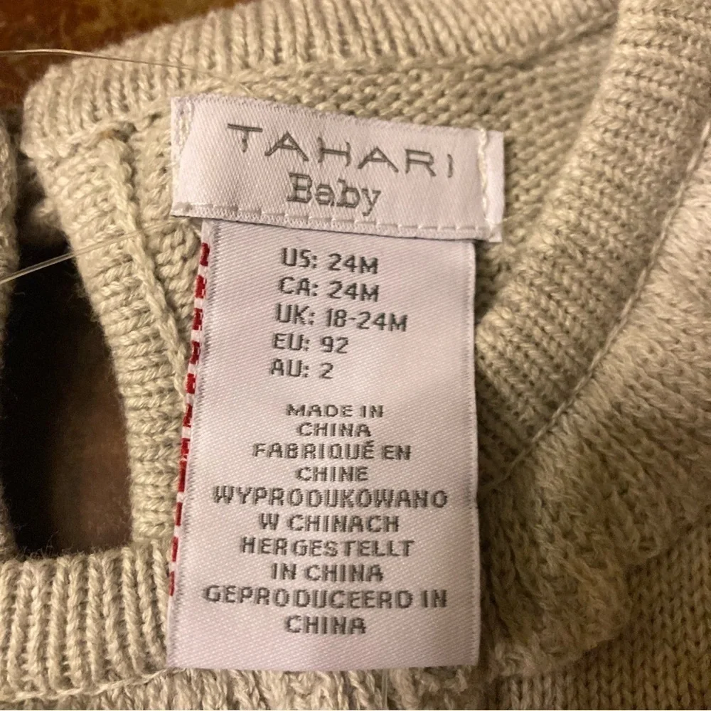 Baby Tahari Ballerina Mouse Grey Bubble Sweater Dress with Stockings